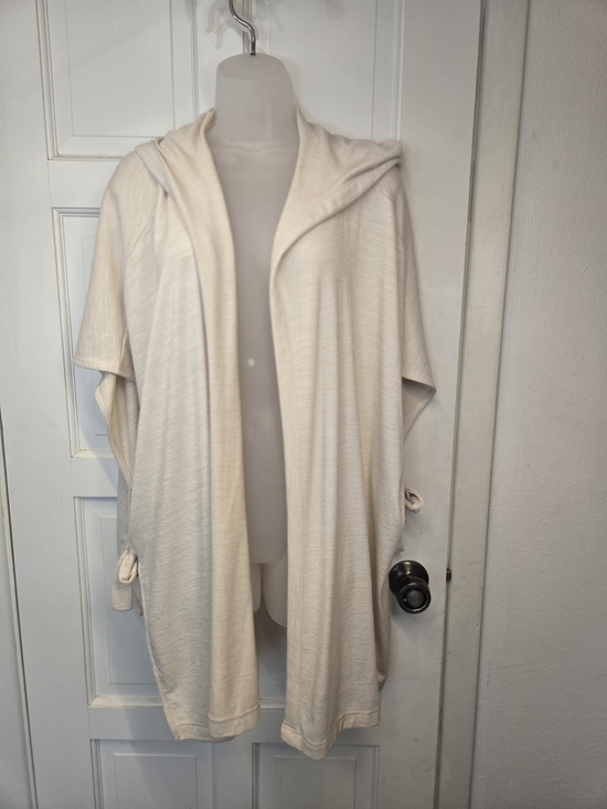 GAP Tops - GAP Fancy Lady Poncho Light Cream Hooded Open Cardigan S/M